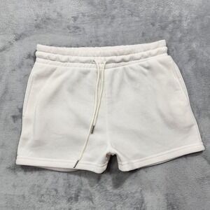 Better / Together Shorts Womens L Cream Fleece Sweat Drawstring Lounge Casual